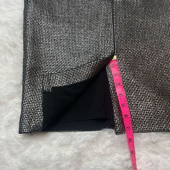 Banana Republic Pencil Skirt Metallic Tweed Size 0 Black Career Office - Picture 7 of 8